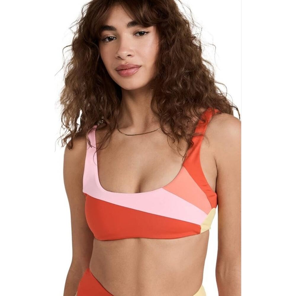 L*Space Lizzie Sunburst Bikini Top in Orange Size XS NWT